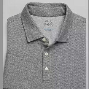Jos. A. Bank Traditional Fit Micro Geo Jacquard Long Sleeve Polo